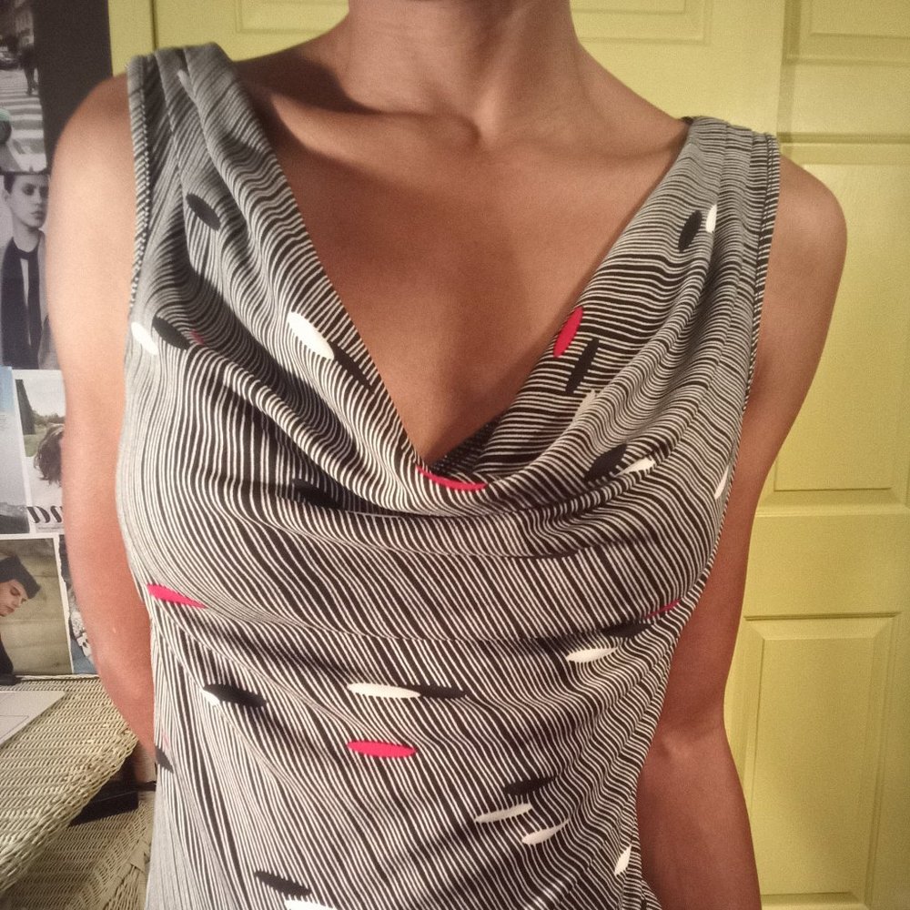 NY and Co. cowl neck  color-block tank blouse